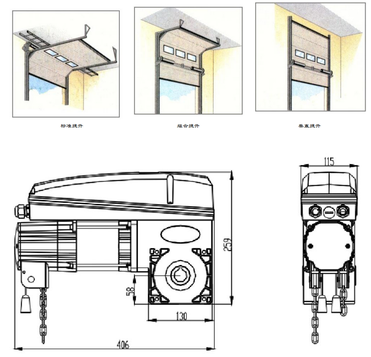 霍斯电机电子行程工业门电机F-850E/890E 