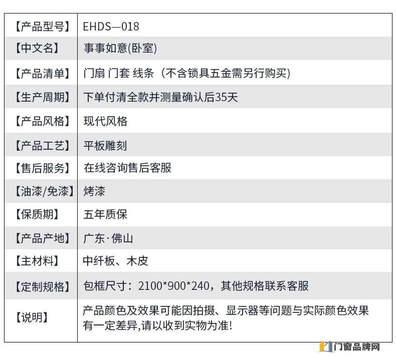 亿合木门简约现代卧室门 厨房门 室内门烤漆平开门实木复合门 