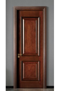 中式木门 室内卧室门 实木复合烤漆门 套装油漆门黑胡桃