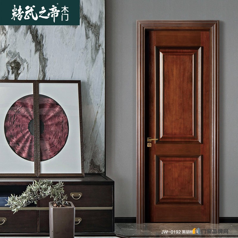 精武之帝木门门业 中式木门室内门卧室门实木复合烤漆门套装油漆门JW-0192黑胡桃